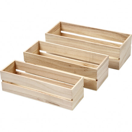 Holzboxen, 3 Stk, Paulownia von Diverse