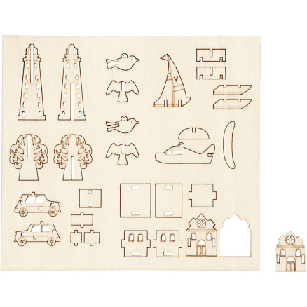 Holzfigur, alltäglich, L: 15,5 cm, B: 17 cm, Dicke 3 mm, 1 Pk. Holzfigur, alltäglich, L: 15,5 cm, B: 17 cm, Dicke 3 mm, 1 Pk. von Diverse