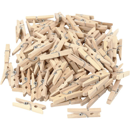 Holzklammern, L 30 mm, B 3 mm, 100 Stk/ 1 Pck von Diverse
