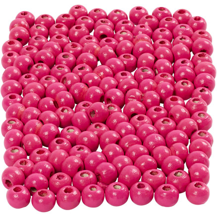 Holzperlen, Durchm. 5 mm, Lochgröße 1,5 mm, rosa, 6g/ 1 Pk., 150 Stk. Holzperlen, Durchm. 5 mm, Lochgröße 1,5 mm, rosa, 6g/ 1 Pk., 150 Stk. von Diverse