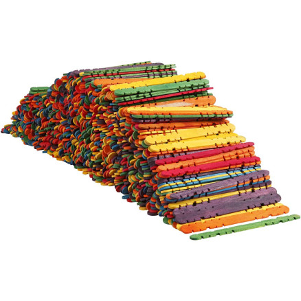 Baustäbe, L 11,4 cm, B 10 mm, Sortierte Farben, 1000 Stk/ 1 Pck von Diverse