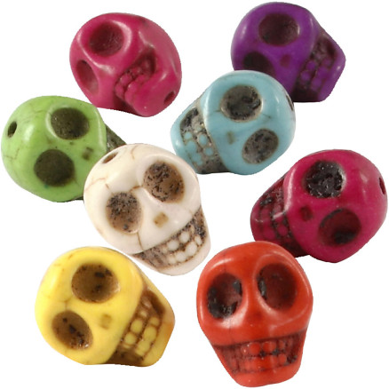 Howlith, D 12 mm, Lochgröße 1,5 mm, Kräftige Farben, 32 Stk/ 1 Pck von Diverse
