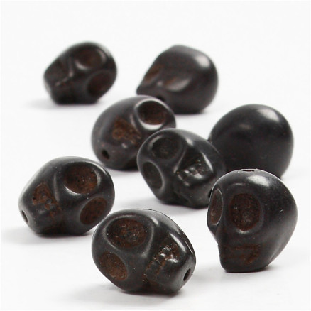 Howlith, D 12 mm, Lochgröße 1,5 mm, Schwarz, 32 Stk/ 1 Pck von Diverse