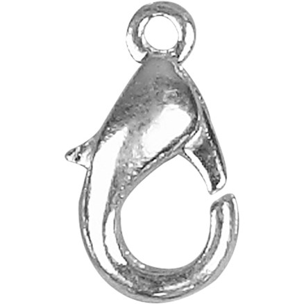Karabinerhaken, L 12 mm, Versilbert, 100 Stk/ 1 Pck von Diverse