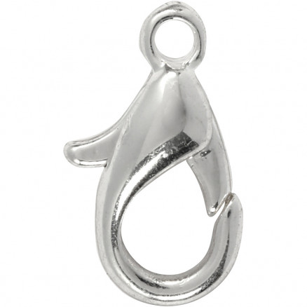 Karabinerverschluss, L: 10mm, 100 Stk, Versilbert von Diverse
