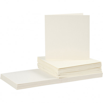 Kartengröße 15x15 cm, Umschlaggröße 16x16 cm, 50 Sets, Naturweiß Kartengröße 15x15 cm, Umschlaggröße 16x16 cm, 50 Sets, Naturweiß von Diverse