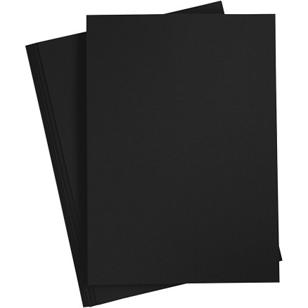 Karton, farbig, A4, Blatt 210x297 mm, 180 g, Schwarz, 20 Bl./ 1 Pck von Diverse