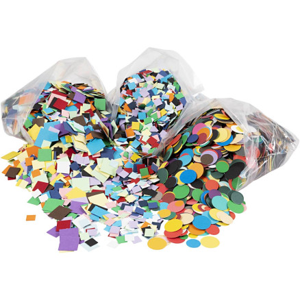 Karton-Mosaik, Größe 10+15+20 mm, Sortierte Farben, 8x180 g/ 1 Pck von Diverse