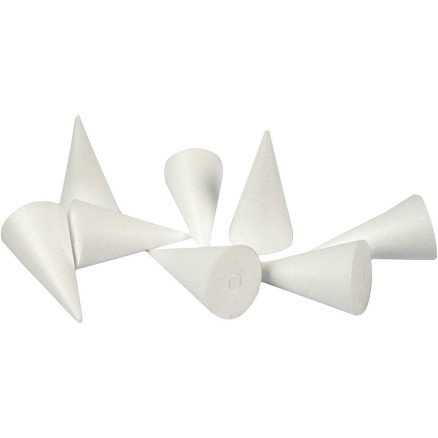 Kegel, H 11 cm, D 5,5 cm, Weiß, 50 Stk/ 1 Pck von Diverse