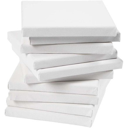 Leinwand, T 1,6 cm, Größe 15x15 cm, 280 g, Weiß, 80 Stk/ 1 Pck von Diverse