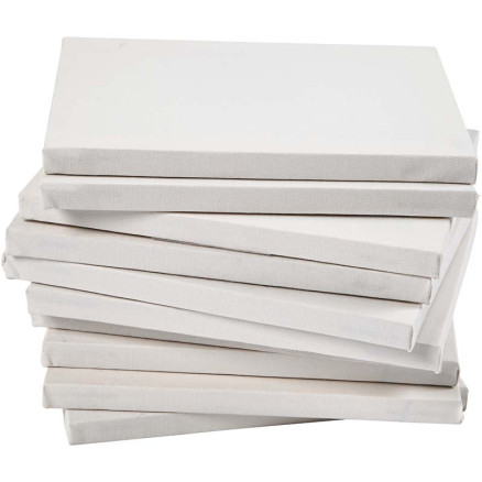 Leinwand, T 1,6 cm, Größe 18x24 cm, 280 g, Weiß, 40 Stk/ 1 Pck von Diverse