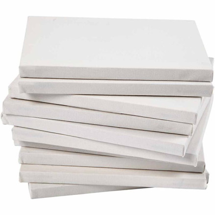 Leinwand, T 1,6 cm, A4, Größe 21x29,7 cm, 280 g, Weiß, 40 Stk/ 1 Pck von Diverse