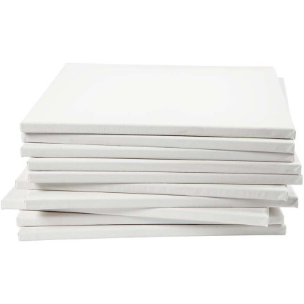 Leinwand, T 1,6 cm, Größe 40x40 cm, 280 g, Weiß, 40 Stk/ 1 Pck von Diverse