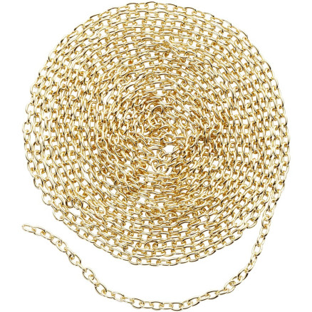 Kette, B: 2 mm, vergoldet, 20m/ 1 Pk. von Diverse