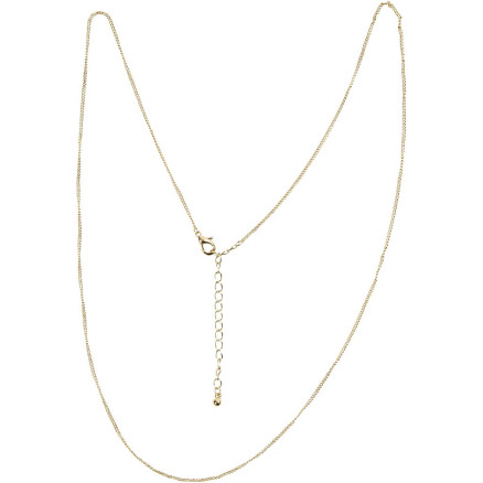 Kette, L: 80 cm, Durchm. 1 mm, vergoldet, 1 Stk. Kette, L: 80 cm, Durchm. 1 mm, vergoldet, 1 Stk. von Diverse
