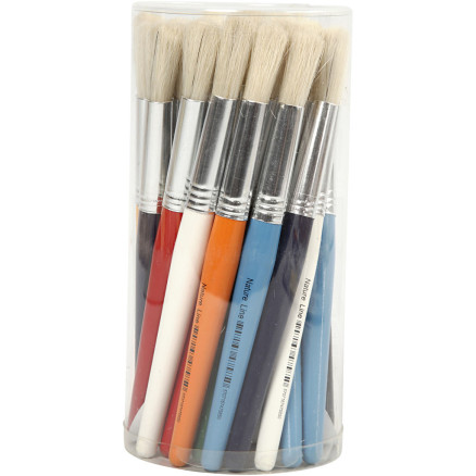 Kinderpinsel, L 19 cm, B 12 mm, rund, 30 Stk/ 1 Pck von Diverse