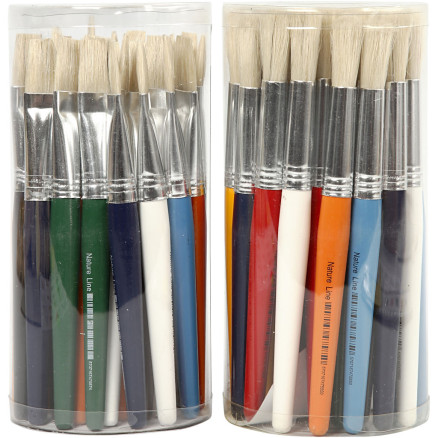 Kinderpinsel, rund,flach, L 19 cm, B 15 mm, 60 Stk/ 1 Pck von Diverse