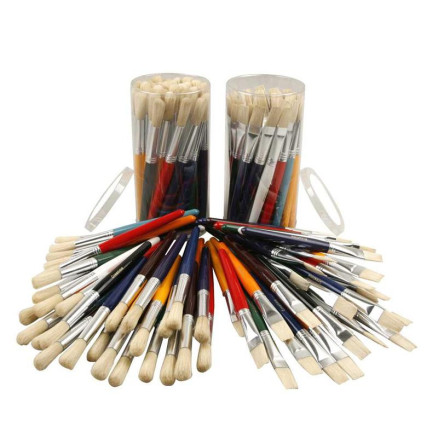 Kinderpinsel, rund,flach, L 19 cm, B 15 mm, 60 Stk/ 1 Pck von Diverse