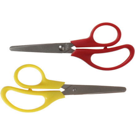 Kinderscheren, L 12,5 cm, Rund, für Rechts- und Linkshänder , 12 Stk/ 1 Pck von Diverse