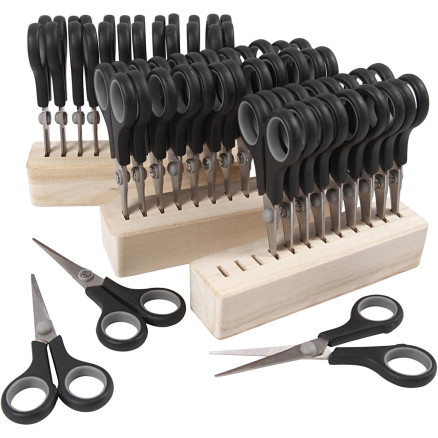 Kinderscheren, L 14 cm, für Rechts- und Linkshänder, Schwarz, 1 Set von Diverse