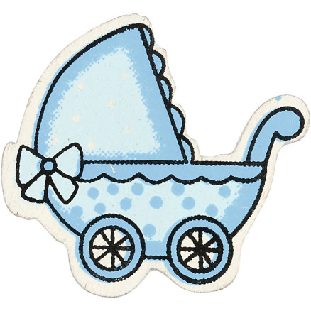 Kinderwagen, Größe 34x31 mm, Dicke 1,7 mm, Hellblau, 10 Stk/ 1 Pck Kinderwagen, Größe 34x31 mm, Dicke 1,7 mm, Hellblau, 10 Stk/ 1 Pck von Diverse