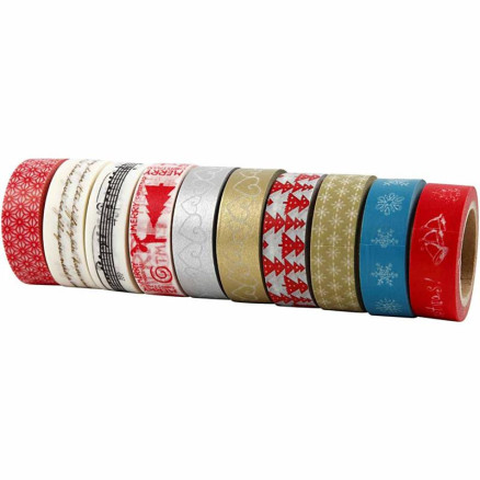 Klebeband, Weihnachten, B 15 mm, 10x10 m/ 1 Pck Klebeband, Weihnachten, B 15 mm, 10x10 m/ 1 Pck von Diverse