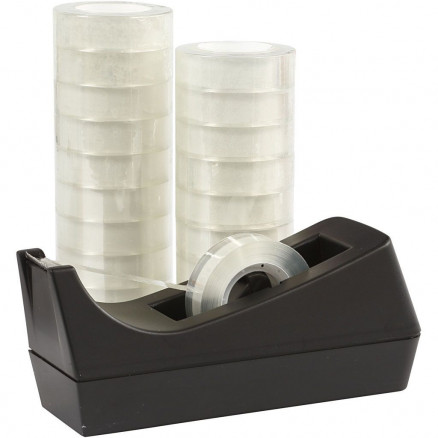 Klebeband mit Tischabroller, B: 15mm, 1 Set von Diverse