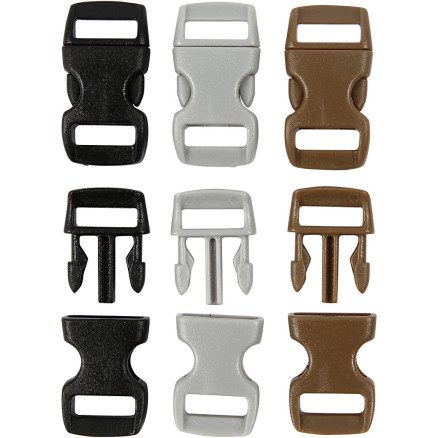 Klickverschluss, L 29 mm, B 15 mm, Lochgröße 3x11 mm, Schwarz, Braun, Klickverschluss, L 29 mm, B 15 mm, Lochgröße 3x11 mm, Schwarz, Braun, von Diverse
