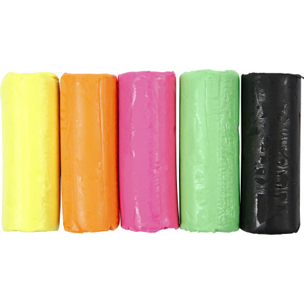 Knetmasse, H 9,5 cm, Neonfarben, 5x80 g/ 1 Eimer Knetmasse, H 9,5 cm, Neonfarben, 5x80 g/ 1 Eimer von Diverse