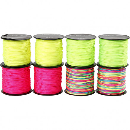 Knüpfschnur für Macramé Stärke: 1mm, 8x28m, Neonfarben Knüpfschnur für Macramé Stärke: 1mm, 8x28m, Neonfarben von Diverse