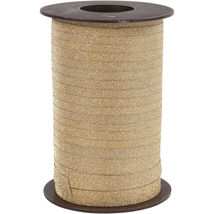 Kräuselband, B 10 mm, Glitter, Gold, 100 m/ 1 Rolle Kräuselband, B 10 mm, Glitter, Gold, 100 m/ 1 Rolle von Diverse