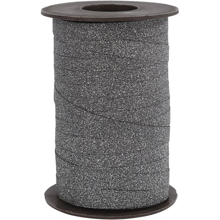 Kräuselband, B 10 mm, Glitter, Schwarz, 100 m/ 1 Rolle Kräuselband, B 10 mm, Glitter, Schwarz, 100 m/ 1 Rolle von Diverse