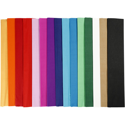 Krepppapier, L 2,5 M, B 50 cm, 22 g, Sortierte Farben, 60 Lage/ 1 Pck Krepppapier, L 2,5 M, B 50 cm, 22 g, Sortierte Farben, 60 Lage/ 1 Pck von Diverse