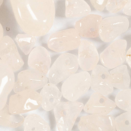 Kristallperlen, Rosenquarz, D 7-12 mm, Lochgröße 1 mm, ca. 63 Stk, Rosa, 63 Stk/ 1 Pck von Diverse