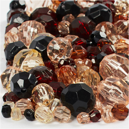 Harmoni Facettenperlen-Mix, Größe 4-12mm, Lochgröße 1-2,5mm, 250g von Diverse