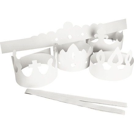 Kronen, H 10-16,5 cm, L 60 cm, 230 g, Weiß, 5 Stk/ 1 Pck Kronen, H 10-16,5 cm, L 60 cm, 230 g, Weiß, 5 Stk/ 1 Pck von Diverse