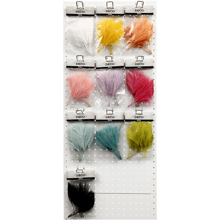 Künstliche Federn, L 15 cm, B 8 cm, Sortierte Farben, 10x10 Pck/ 1 Pck von Diverse