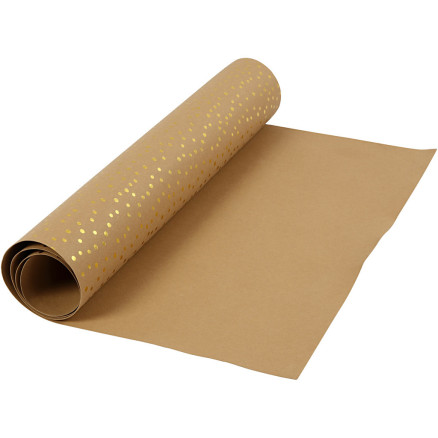 Kunstlederpapier, B 50 cm, Einfarbig,Foliedetails, 350 g, Hellbraun, Gold, 1 m/ 1 Rolle von Diverse