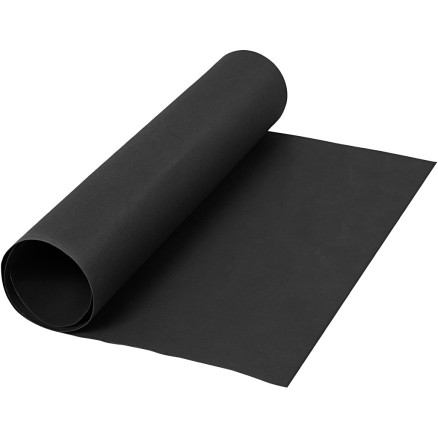 Kunstlederpapier, B 50 cm, Einfarbig, 350 g, Schwarz, 1 m/ 1 Rolle von Diverse
