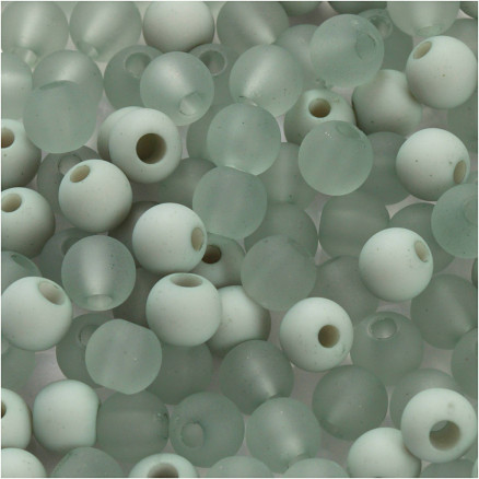 Kunststoffperlen, Durchm. 6 mm, Lochgröße 2 mm, Hellgrün, 40g/ 1 Pk. Kunststoffperlen, Durchm. 6 mm, Lochgröße 2 mm, Hellgrün, 40g/ 1 Pk. von Diverse