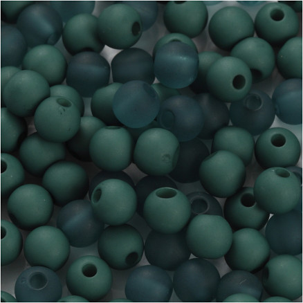 Kunststoffperlen, Durchm. 6 mm, Lochgröße 2 mm, flaschengrün, 40g/ 1 Pk. Kunststoffperlen, Durchm. 6 mm, Lochgröße 2 mm, flaschengrün, 40g/ 1 Pk. von Diverse