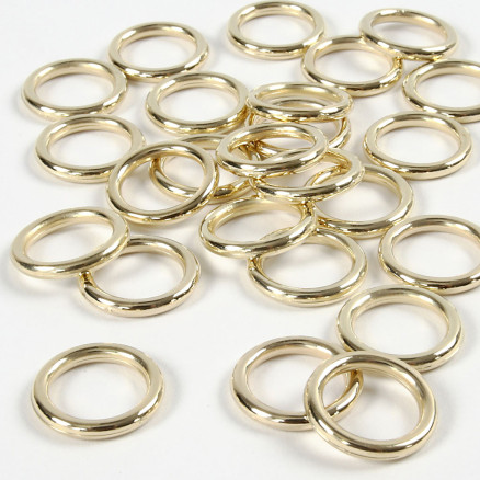Kunststoffring, Größe 15 mm, Dicke 2 mm, gold, 25 Stück / 1 Pk. von Diverse