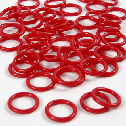 Kunststoffring, Größe 15 mm, Dicke 2 mm, rot, 50 Stück / 1 Pk. von Diverse