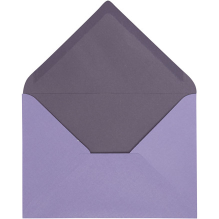 Kuvert, Umschlaggröße 11,5x16 cm, 100 g, Dunkellila/Lila, 10 Stk/ 1 Pck von Diverse