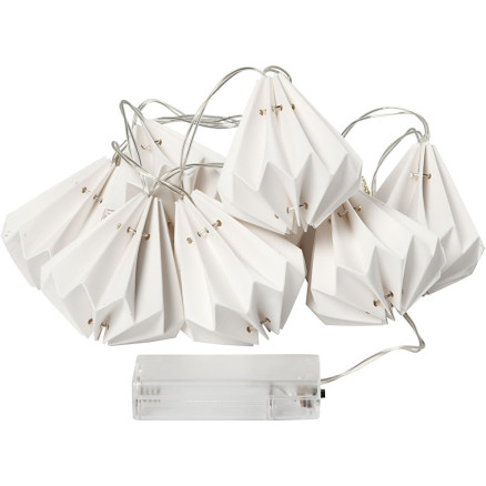 LED-Lichterkette mit Lampions, H 80 mm, L 100 cm, D 65 mm, Weiß, 1 Stk von Diverse