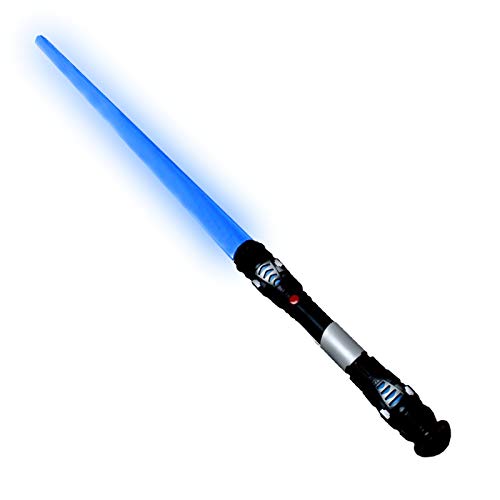 TE-Trend Lichtschwert blaues und auf 108cm ausziehbares Schwert - Perfekt für Kinderkostüme! Elektronisches Laserschwert mit Licht und Sound für einfache Verkleidungen und stundenlangen Spaß von TE-Trend