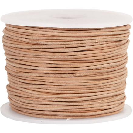 Lederband, Dicke 1 mm, Beige, 50 m/ 1 Rolle von Diverse
