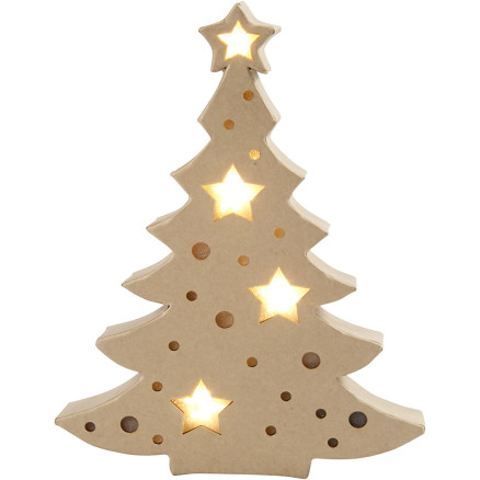 Leuchtende Pappmaché-Figur, Weihnachtsbaum, H 27 cm, T 4 cm, B 21,5 cm, 1 Stk Leuchtende Pappmaché-Figur, Weihnachtsbaum, H 27 cm, T 4 cm, B 21,5 cm, 1 Stk von Diverse