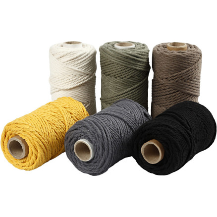 Makramée-Kordel, L 55 M, D 4 mm, Sortierte Farben, 6x330 g/ 1 Pck Makramée-Kordel, L 55 M, D 4 mm, Sortierte Farben, 6x330 g/ 1 Pck von Diverse