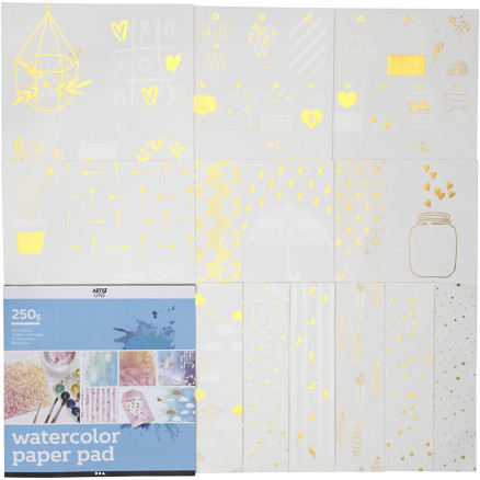 Malblock für Aquarellfarbe aus bedrucktem Papier, Größe 30,5x30,5 cm, Malblock für Aquarellfarbe aus bedrucktem Papier, Größe 30,5x30,5 cm, von Diverse